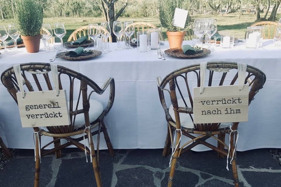 Seating for the newlyweds