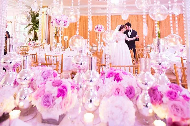 Chandelier Bride and Groom