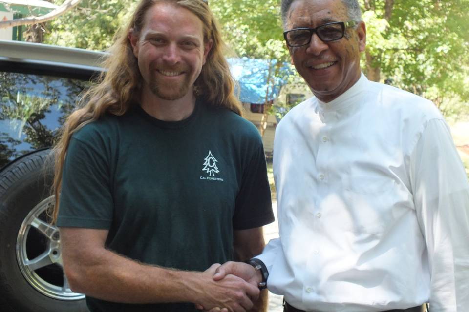 The officiant and the groom