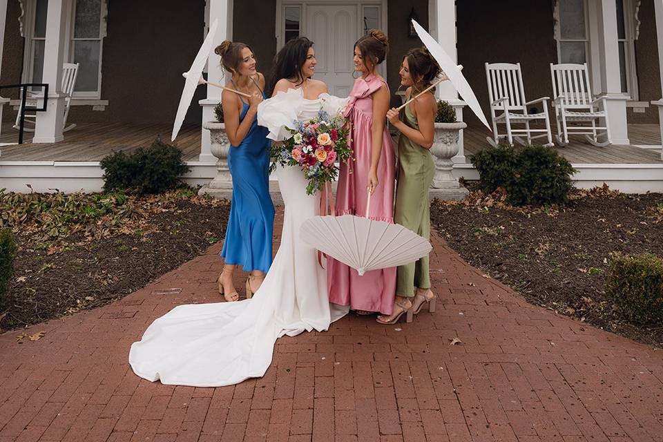 Bridal Party on Front Porch