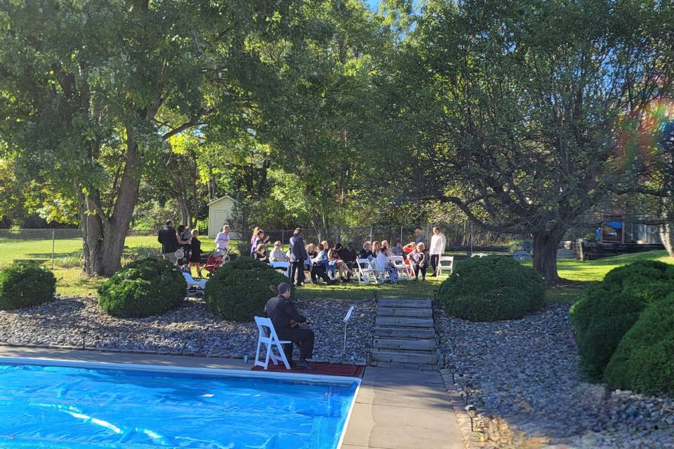 Private backyard wedding