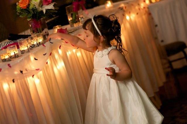 Girl portrait in the table setup