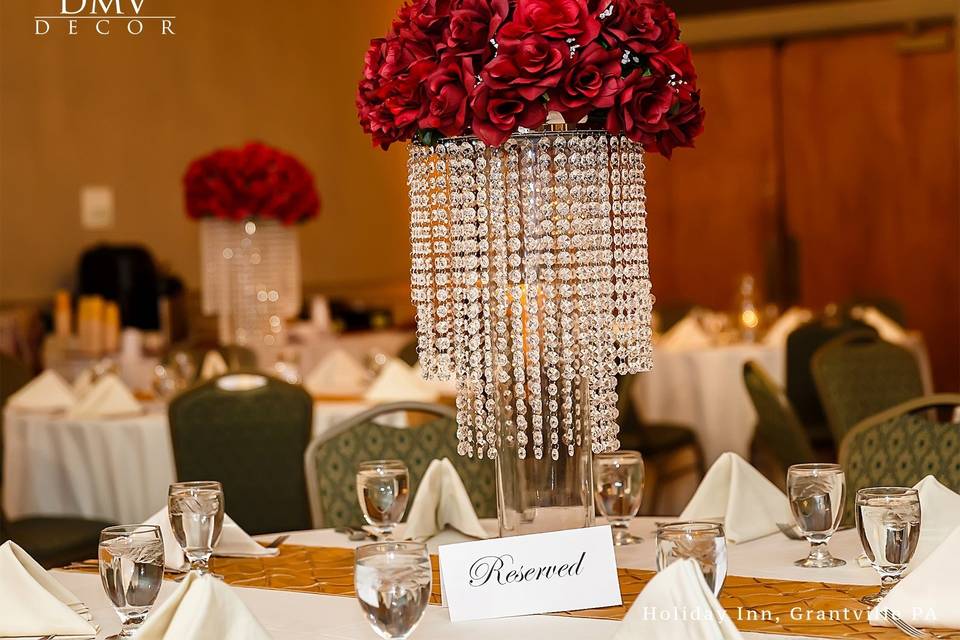 Table setup with centerpiece