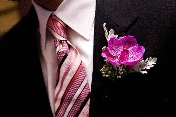 Pink boutonniere