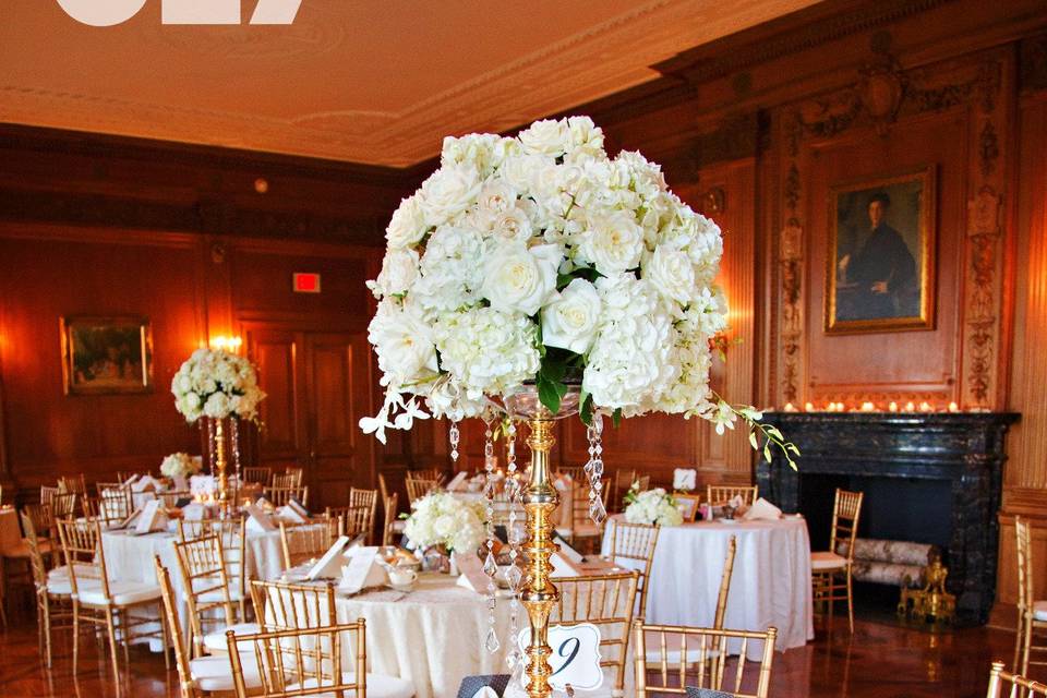 Tall white flower centerpiece