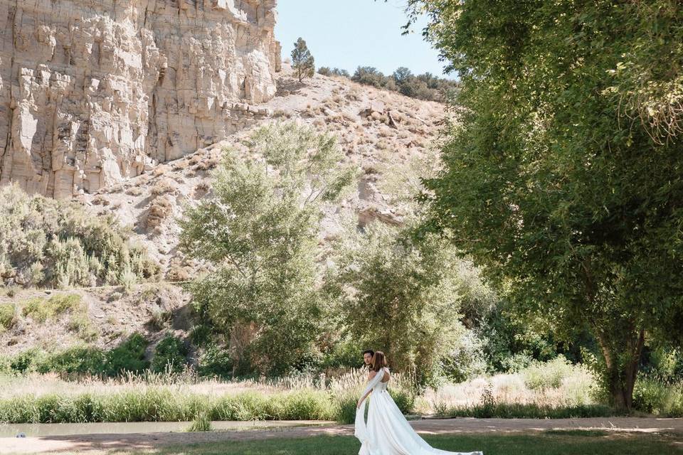 Bridals near the pond