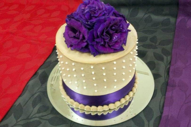 Purple sugar flowers