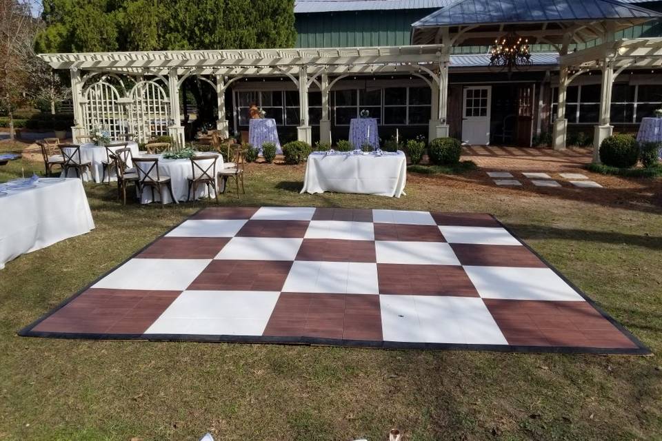 Dark Maple Checkerboard Floor