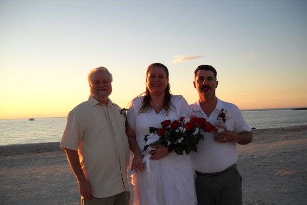 Wedding Officiant and newly married couple Feb 2010