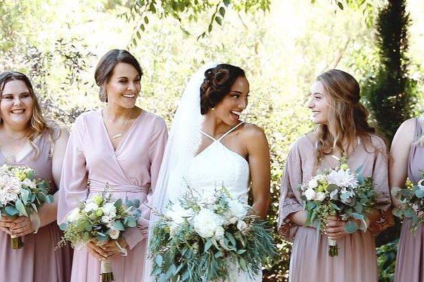 The bride and bridesmaid