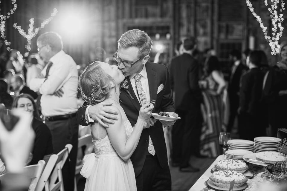 Kiss at the reception