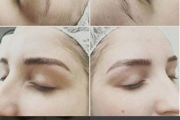 Before and after microblading