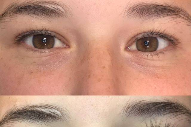 Lash lift and tint before and after