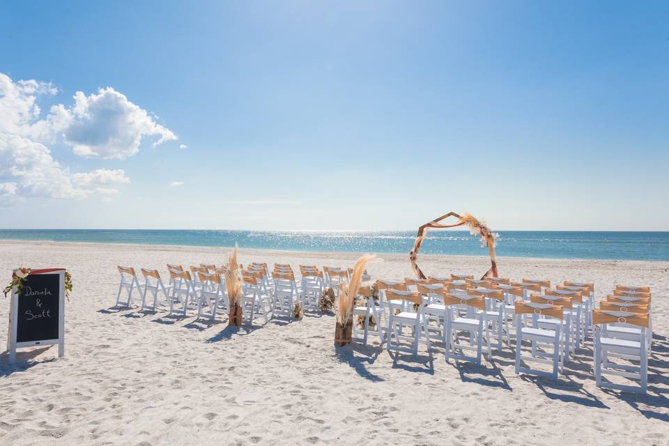 Boho beach ceremony  Sarasota