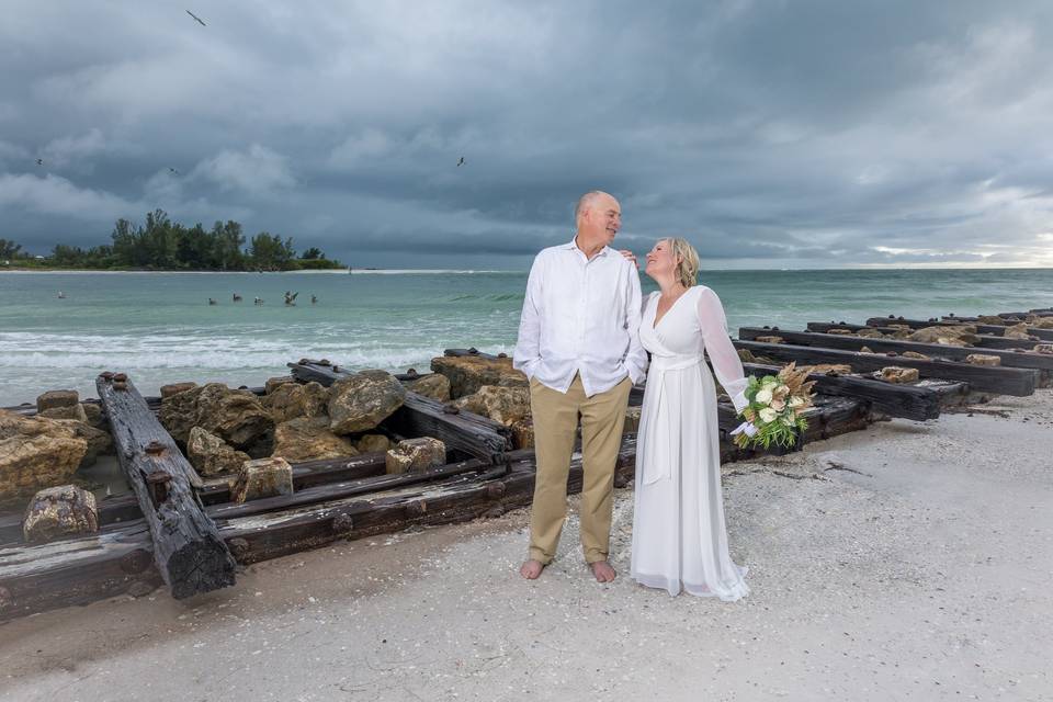 Coquina beach wedding