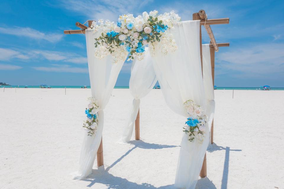 Sand ceremony on the beach