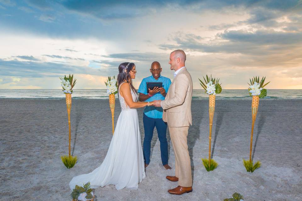 Boho beach ceremony  Sarasota