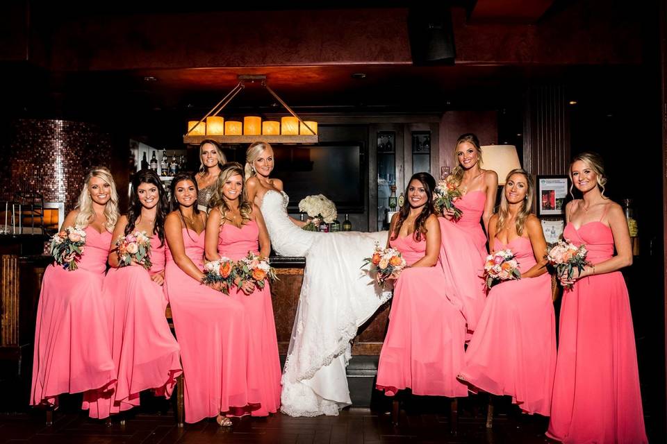 Bride and bridesmaids