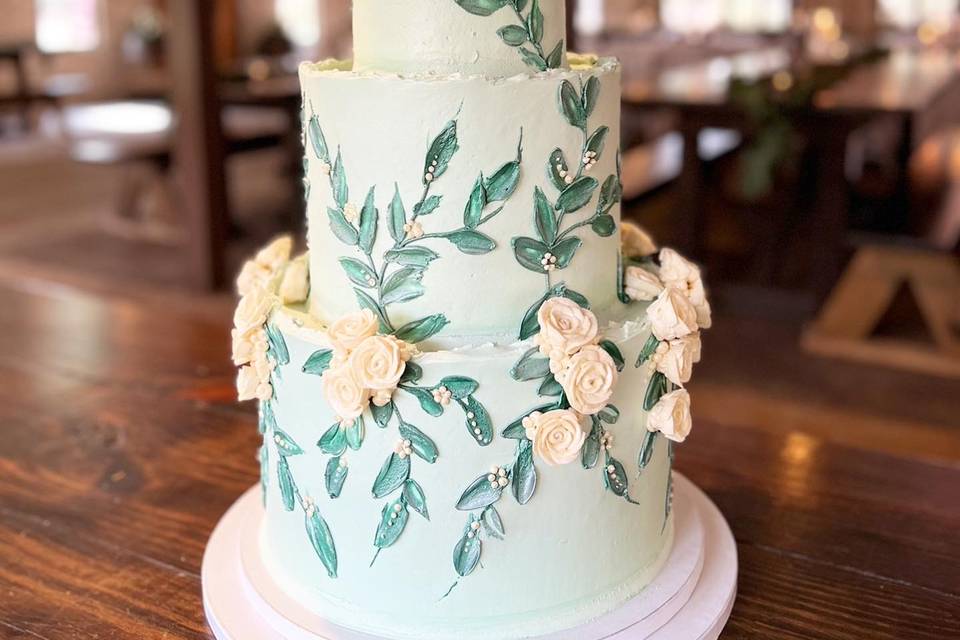 Knife painted flower cake