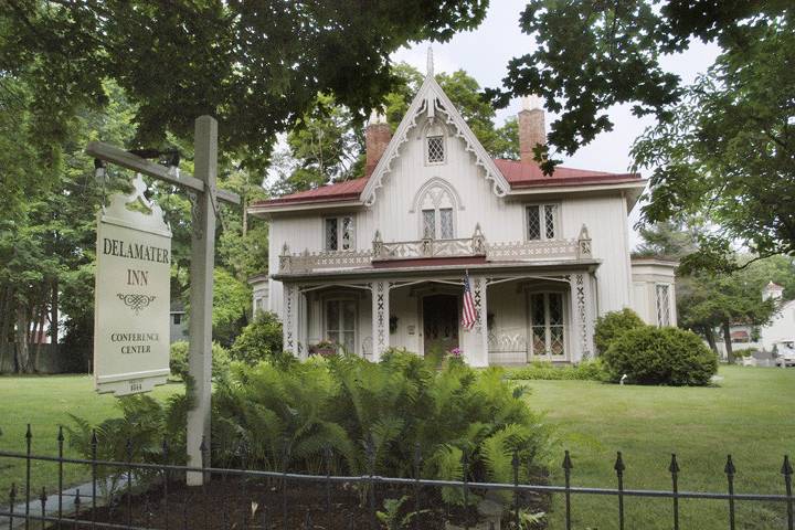 The Delamater House was designed by architect Alexander Jackson Davis and built in 1844.