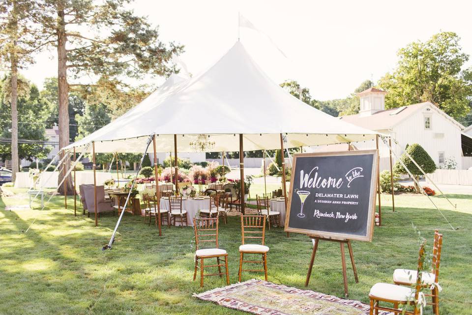Wedding reception and tent