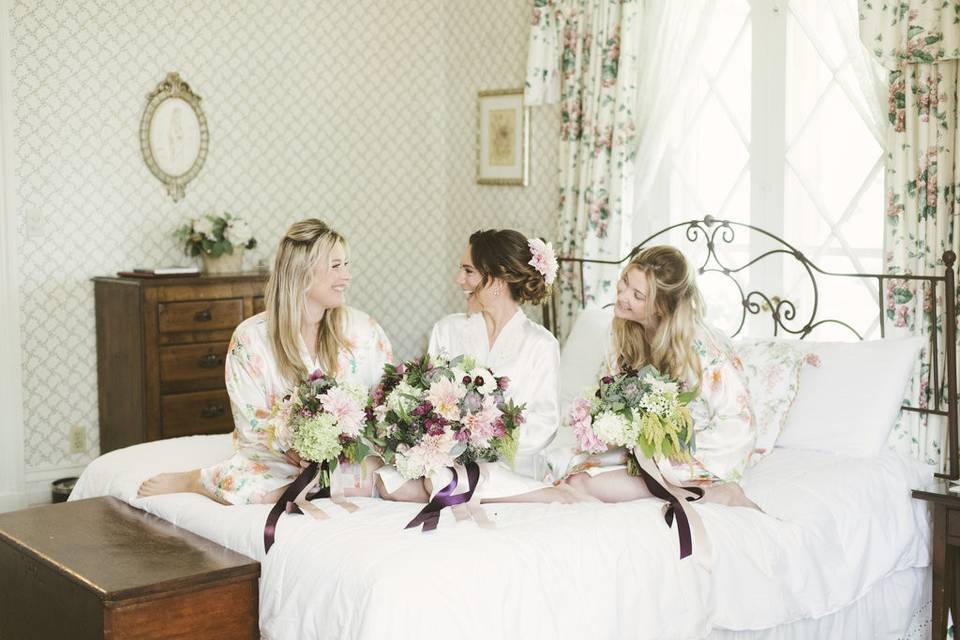 Bride and her bridesmaids