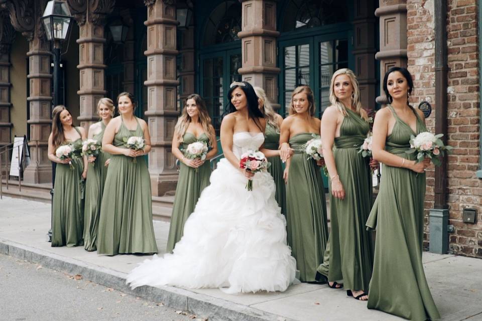 Bride and bridesmaids