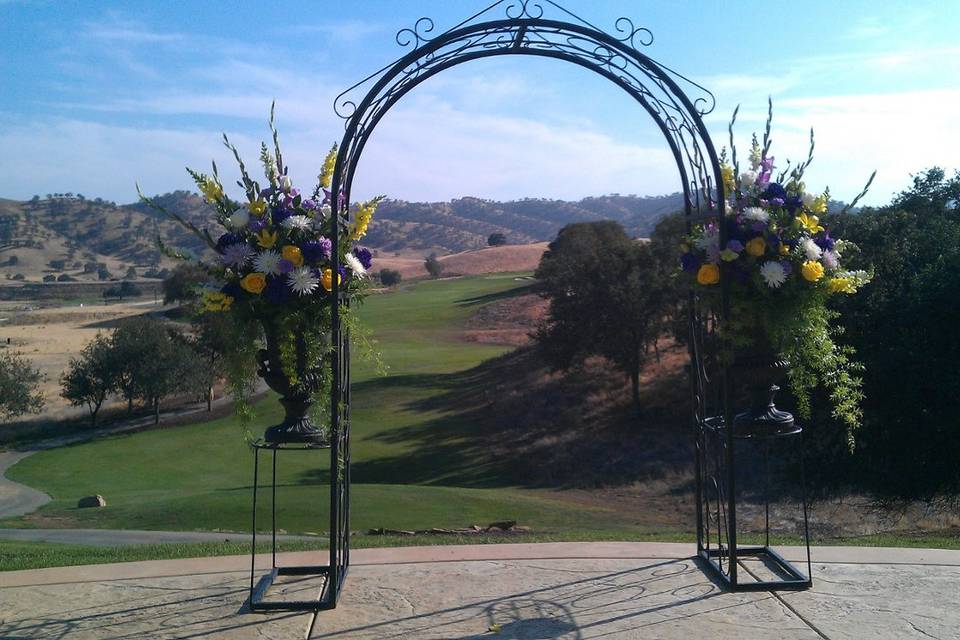 Beautiful arbor over looking the hills at Diablo Grande Country Club