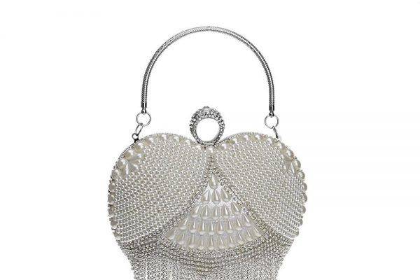 Heart Shaped Rhinestone Evening Bag