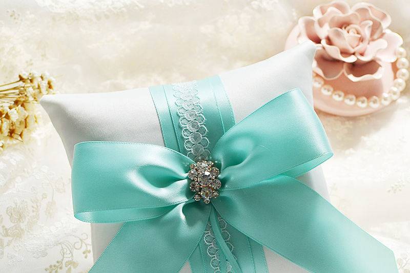 Tiffany Blue Bow Ring Bearer Pillow