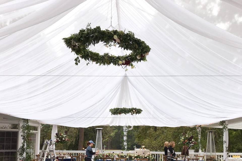 Draped Tent at Mackey House