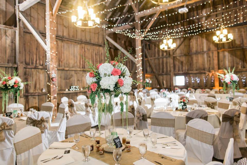 Barn Centerpieces | Photo courtesy of Kristin La Voie Photography