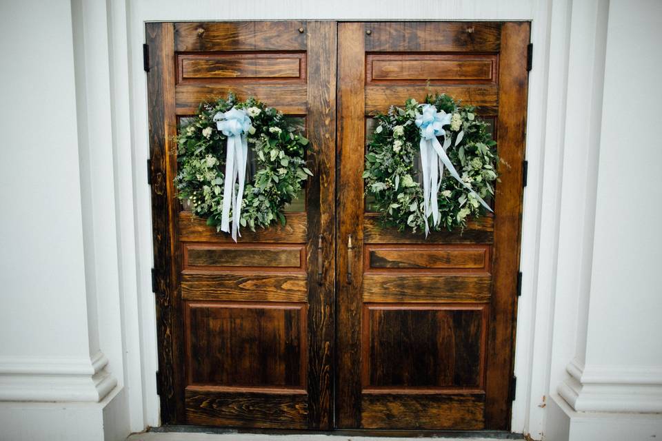 Ceremony Decor Wreaths | Photo courtesy of Tim Tab Studios