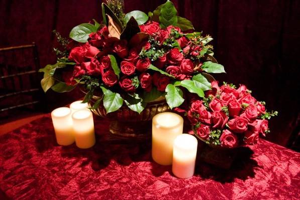 Flower and candle decor