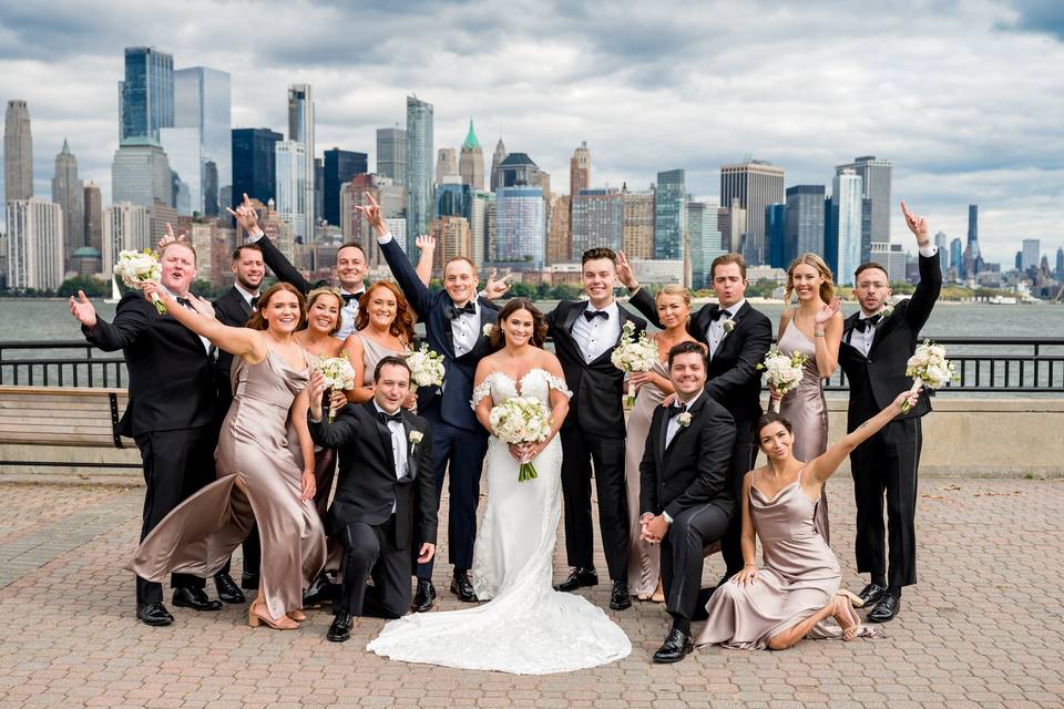 Large bridal party photo