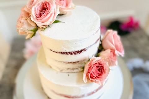 Naked Cake with Roses