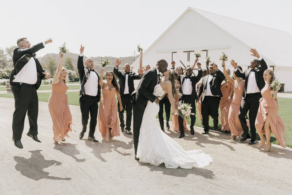 Cheering the newlyweds