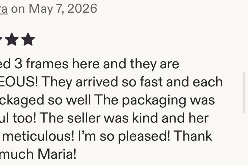 Etsy Customer Review