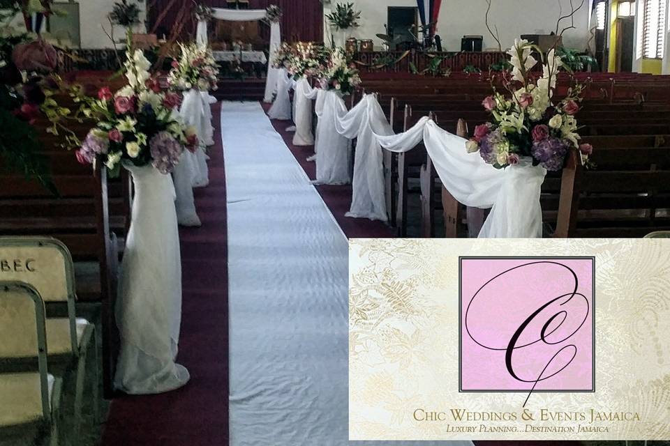 Church wedding ceremony decor