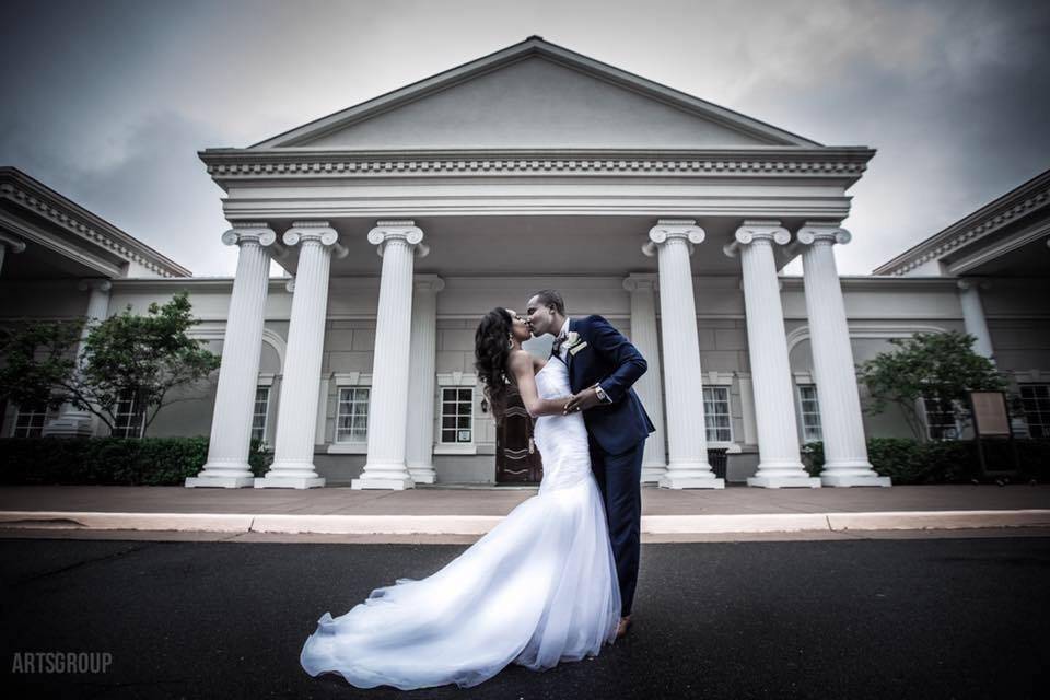 A sweet kiss before the reception! #SequinSoirees #MeetTheKums