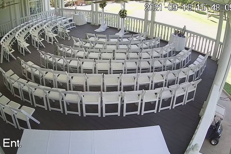 Veranda ceremony seating - Whitmoor Country Club