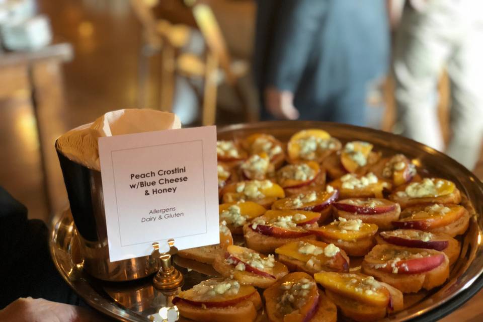 Peach crostini