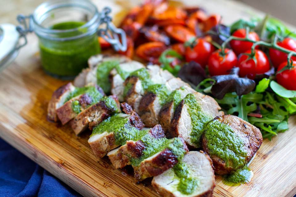 Pork tenderloin with pesto