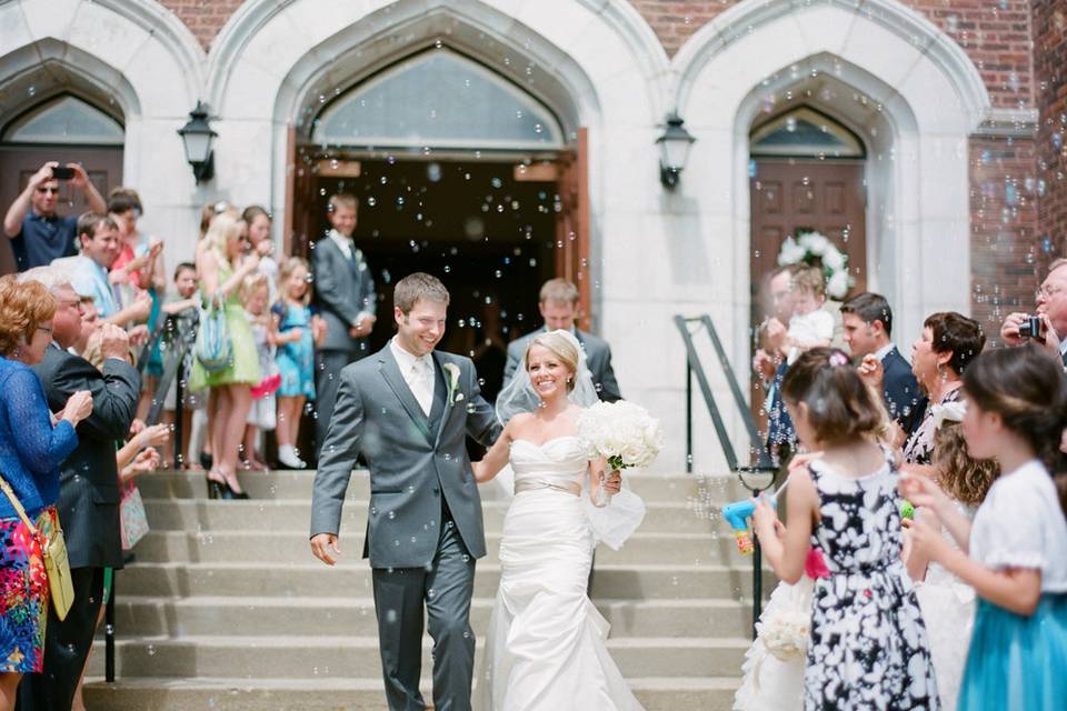 Ceremony Exit with Bubbles