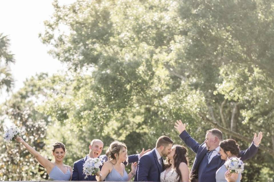 Wedding Parties on Bridge