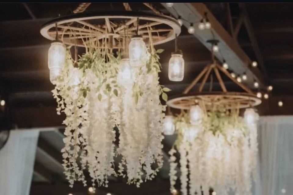 Wisteria Accents on Chandelier