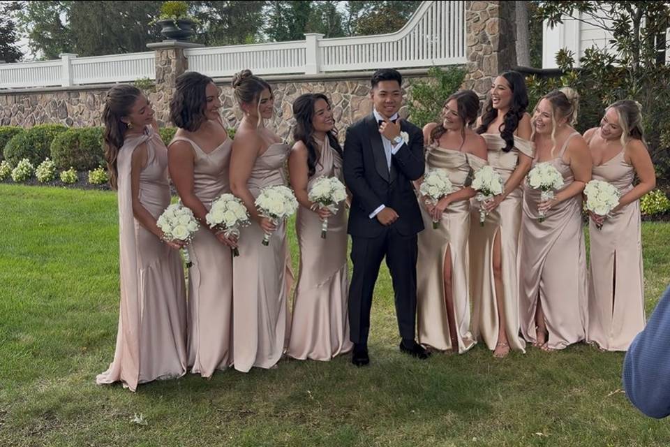 Groom with Bridemaids