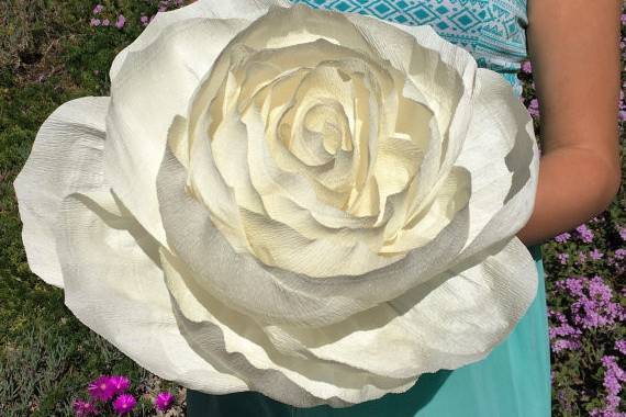 Giant handcrafted crepe paper flower