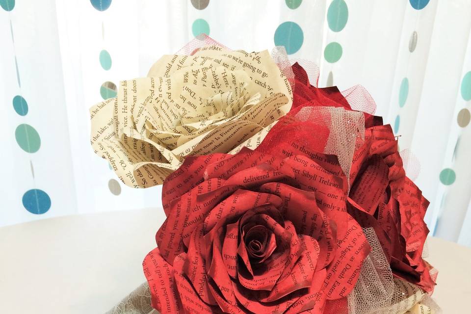 Harry Potter book page Rose bouquet