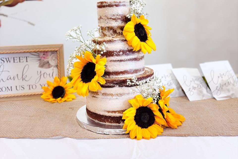 Country Sunflower Theme Cake